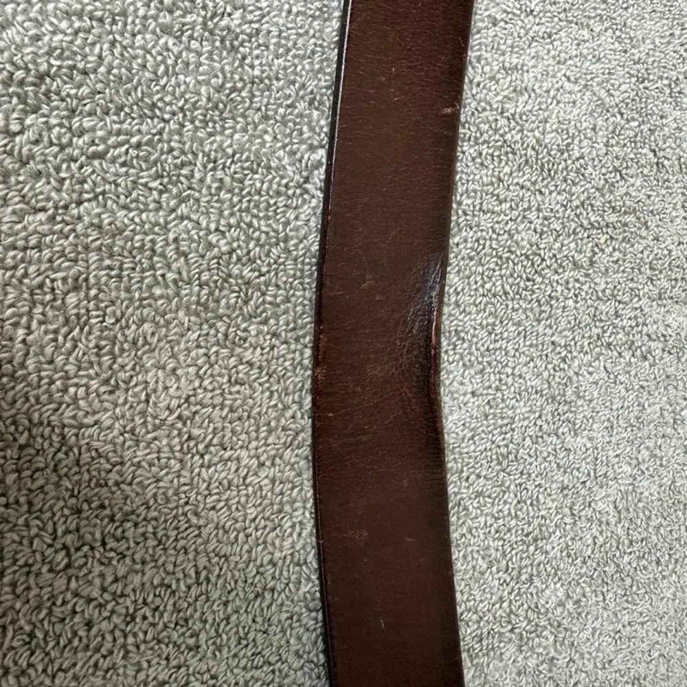 Carhartt Mens Brown Leather Work Belt Single Prong Metal Buckle Size 42 44